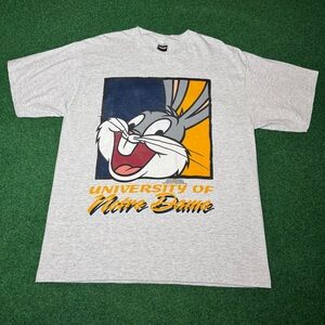 University Of Notre Dame Bugs Bunny Looney Tunes XL Vintage 90s T Shirt